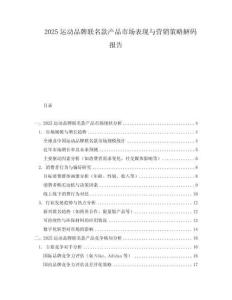 2025運動品牌聯名款產品市場表現與營銷策略解碼報告