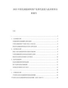 2025中國光刻膠材料國產(chǎn)化替代進(jìn)度與技術(shù)壁壘分析報(bào)告