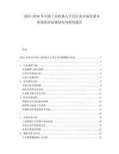 2025-2030非中國工業(yè)機器人手爪行業(yè)市場發(fā)展分析投資評估規(guī)劃布局研究報告