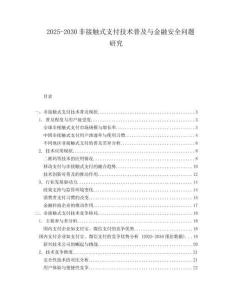2025-2030非接觸式支付技術(shù)普及與金融安全問題研究