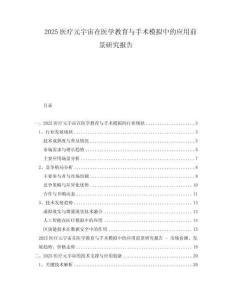 2025醫(yī)療元宇宙在醫(yī)學(xué)教育與手術(shù)模擬中的應(yīng)用前景研究報告