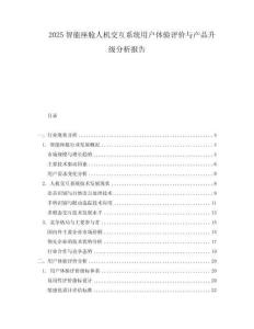 2025智能座艙人機(jī)交互系統(tǒng)用戶體驗(yàn)評(píng)價(jià)與產(chǎn)品升級(jí)分析報(bào)告