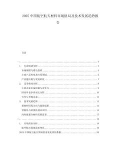 2025中國航空航天材料市場格局及技術(shù)發(fā)展趨勢報告
