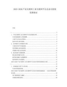 2025-2030產(chǎn)業(yè)互聯(lián)網(wǎng)工業(yè)互聯(lián)網(wǎng)平臺(tái)企業(yè)可持續(xù)發(fā)展驗(yàn)證