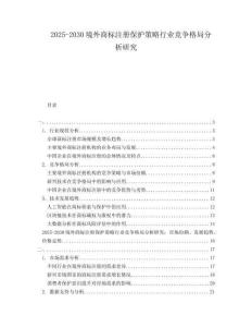 2025-2030境外商標(biāo)注冊(cè)保護(hù)策略行業(yè)競(jìng)爭(zhēng)格局分析研究