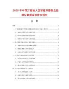 2025年中國萬能輸入型智能雙路數(shù)顯控制儀數(shù)據(jù)監(jiān)測研究報告