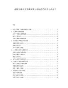 中國智能電表更換周期與電網(wǎng)改造投資分析報告