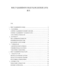 鋰離子電池隔膜材料市場競爭態(tài)勢及投資潛力評估報告