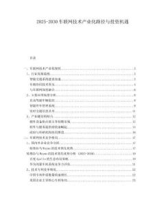 2025-2030車聯(lián)網(wǎng)技術(shù)產(chǎn)業(yè)化路徑與投資機(jī)遇