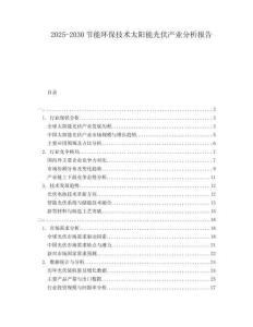 2025-2030節(jié)能環(huán)保技術(shù)太陽能光伏產(chǎn)業(yè)分析報告