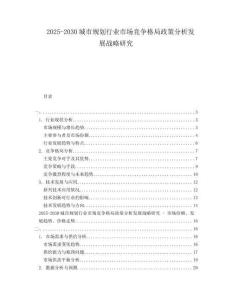 2025-2030城市規(guī)劃行業(yè)市場競爭格局政策分析發(fā)展戰(zhàn)略研究