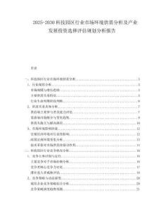 2025-2030科技園區(qū)行業(yè)市場(chǎng)環(huán)境供需分析及產(chǎn)業(yè)發(fā)展投資選擇評(píng)估規(guī)劃分析報(bào)告