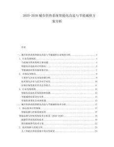 2025-2030城市供熱系統(tǒng)智能化改造與節(jié)能減排方案分析