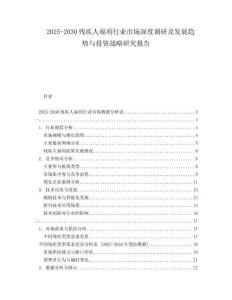 2025-2030殘疾人福利行業(yè)市場(chǎng)深度調(diào)研及發(fā)展趨勢(shì)與投資戰(zhàn)略研究報(bào)告