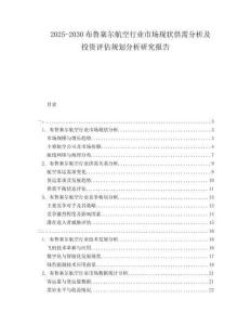 2025-2030布魯塞爾航空行業(yè)市場(chǎng)現(xiàn)狀供需分析及投資評(píng)估規(guī)劃分析研究報(bào)告