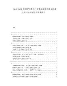 2025-2030聯(lián)想智能手機(jī)行業(yè)市場現(xiàn)狀供需分析及投資評(píng)估規(guī)劃分析研究報(bào)告