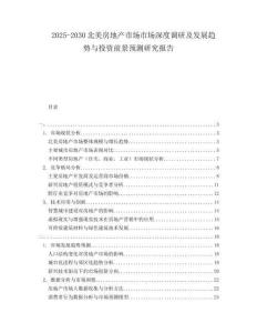 2025-2030北美房地產(chǎn)市場市場深度調(diào)研及發(fā)展趨勢與投資前景預(yù)測研究報(bào)告