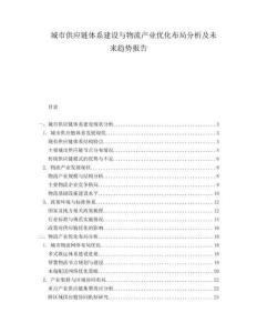 城市供應(yīng)鏈體系建設(shè)與物流產(chǎn)業(yè)優(yōu)化布局分析及未來趨勢報告