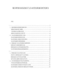 城市跨境電商試驗(yàn)區(qū)與自由貿(mào)易港建設(shè)研究報(bào)告