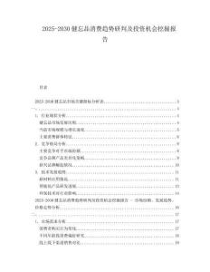2025-2030健忘品消費(fèi)趨勢研判及投資機(jī)會挖掘報(bào)告