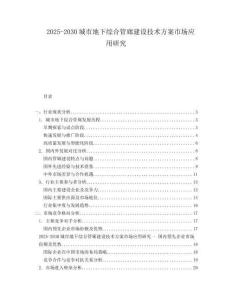 2025-2030城市地下综合管廊建设技术方案市场应用研究