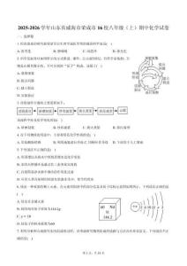 山東省威海市榮成市16校2025-2026學年八年級（上）期中化學試卷（五四學制）（含答案）