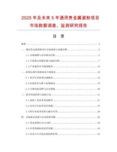 2025年及未來(lái)5年通用貴金屬瓷粉項(xiàng)目市場(chǎng)數(shù)據(jù)調(diào)查、監(jiān)測(cè)研究報(bào)告
