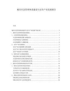 城市應急管理體系建設與安全產業發展報告
