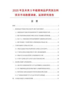 2025年及未來5年碳素制品爐用澆注料項目市場數據調查、監測研究報告