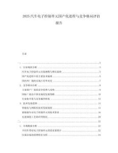 2025汽車電子控制單元國(guó)產(chǎn)化進(jìn)程與競(jìng)爭(zhēng)格局評(píng)估報(bào)告
