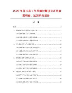 2025年及未來5年桔瓣軟糖項目市場數據調查、監測研究報告