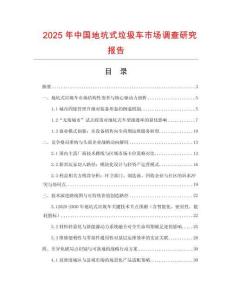 2025年中國(guó)地坑式垃圾車市場(chǎng)調(diào)查研究報(bào)告
