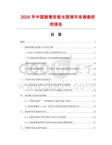 2025年中國(guó)耐黃變啞光面漆市場(chǎng)調(diào)查研究報(bào)告