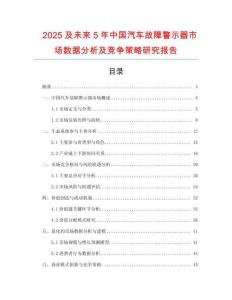2025及未來5年中國汽車故障警示器市場數(shù)據(jù)分析及競爭策略研究報告
