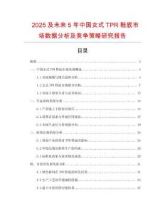 2025及未來(lái)5年中國(guó)女式TPR鞋底市場(chǎng)數(shù)據(jù)分析及競(jìng)爭(zhēng)策略研究報(bào)告