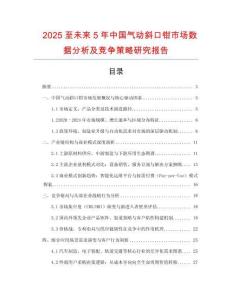 2025至未來5年中國氣動斜口鉗市場數(shù)據(jù)分析及競爭策略研究報告