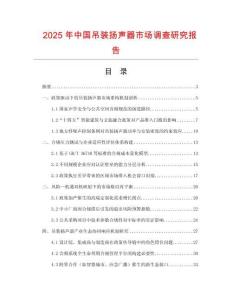 2025年中國吊裝揚(yáng)聲器市場調(diào)查研究報(bào)告