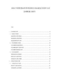 2026中國智慧血庫管理系統行業血液安全閉環與應急調配能力報告