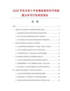 2025年及未来5年封套纸板项目市场数据分析可行性研究报告