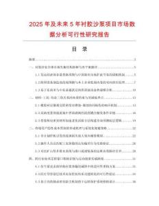 2025年及未來5年襯膠沙泵項(xiàng)目市場數(shù)據(jù)分析可行性研究報(bào)告
