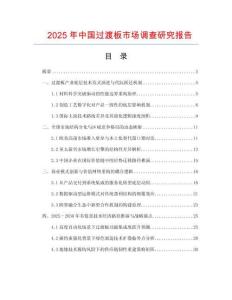 2025年中國(guó)過渡板市場(chǎng)調(diào)查研究報(bào)告
