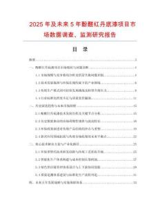 2025年及未來5年酚醛紅丹底漆項目市場數(shù)據(jù)調(diào)查、監(jiān)測研究報告