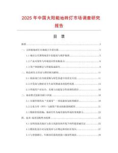 2025年中国太阳能地砖灯市场调查研究报告