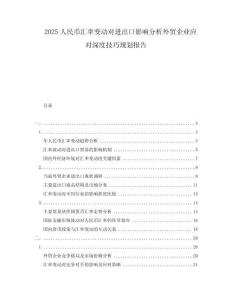 2025人民幣匯率變動(dòng)對(duì)進(jìn)出口影響分析外貿(mào)企業(yè)應(yīng)對(duì)深度技巧規(guī)劃報(bào)告