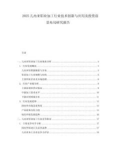 2025幾內(nèi)亞鋁業(yè)加工行業(yè)技術(shù)創(chuàng)新與應(yīng)用及投資前景布局研究報(bào)告
