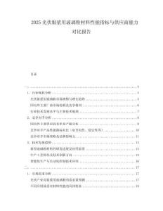 2025光伏銀漿用玻璃粉材料性能指標(biāo)與供應(yīng)商能力對(duì)比報(bào)告