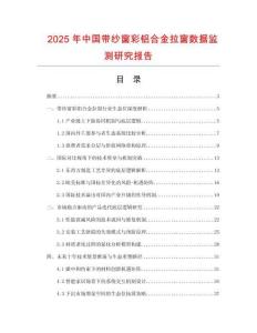 2025年中国带纱窗彩铝合金拉窗数据监测研究报告