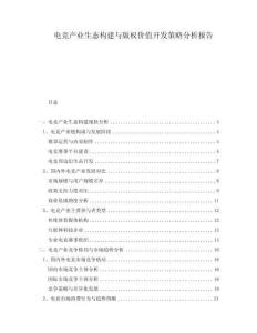 電競產(chǎn)業(yè)生態(tài)構(gòu)建與版權(quán)價值開發(fā)策略分析報告