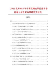 2025及未來5年中國雙端支架燈座市場數(shù)據(jù)分析及競爭策略研究報告
