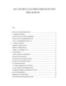 2025-2030城市公共安全服務(wù)市場(chǎng)新興技術(shù)應(yīng)用的挑戰(zhàn)與機(jī)遇分析